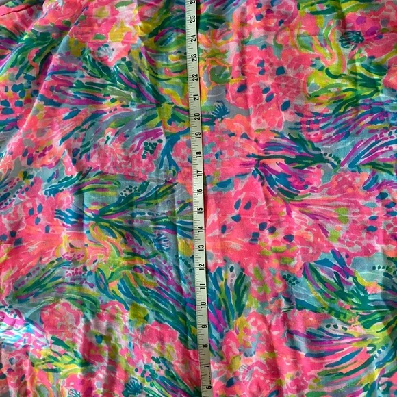 🎉HP🎉NWOT Lilly Pulitzer Cotton Wrap Scarf Fan Sea Pants Resort Cruise 52”x80 - Picture 10 of 11
